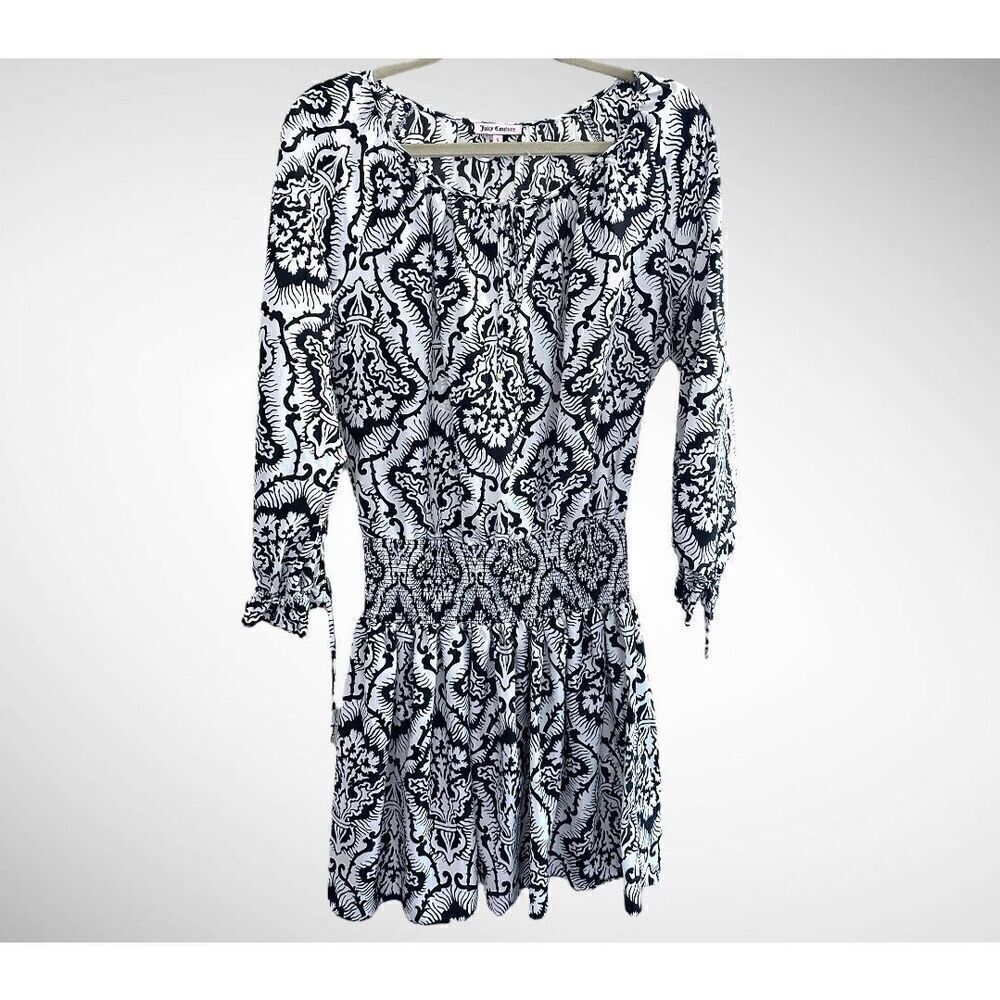 Juicy Couture Naive Bouquet Dress in Black and White Size S